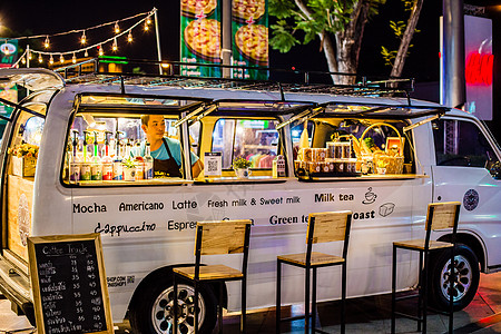 泰国夜市清迈汽车饮品店背景