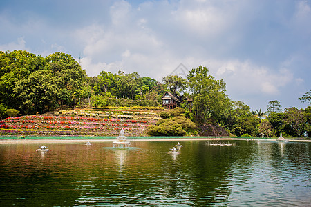 清迈夏宫喷泉景色图片