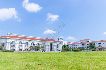 上海街头上海外国语大学教学楼背景