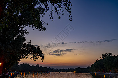 什刹海-黄昏后海背景图片