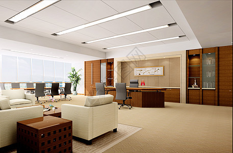 现代办公室空间效果图办公桌椅高清图片素材