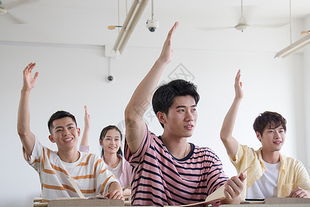 校园举手女生男生女生课堂举手背景