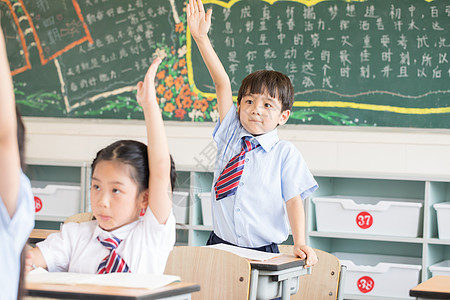 学校展板小学生举手发言背景