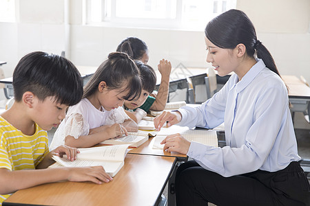 教师节女教师指导学生学习背景