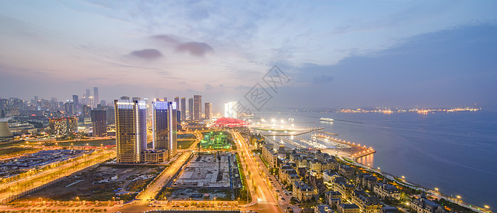 万达商业现代城市大连夜景背景