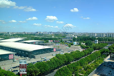 俯瞰上海新国际展览中心背景