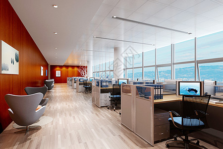 电脑会议室开敞式办公区设计图片