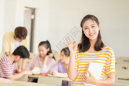 女大学生上课教育高清图片素材