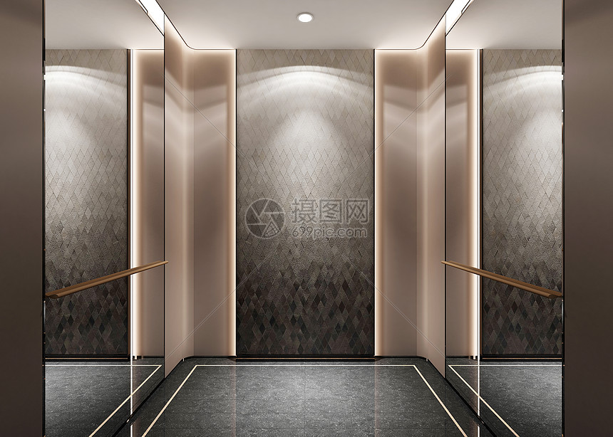 现代电梯间效果图图片
