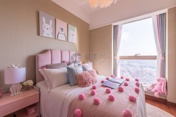 粉红卧室图片