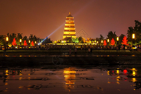 西安大雁塔夜景西安大雁塔背景