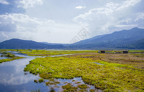 湖边小屋腾冲北海湿地公园背景