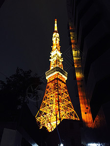 夜晚日本东京塔图片