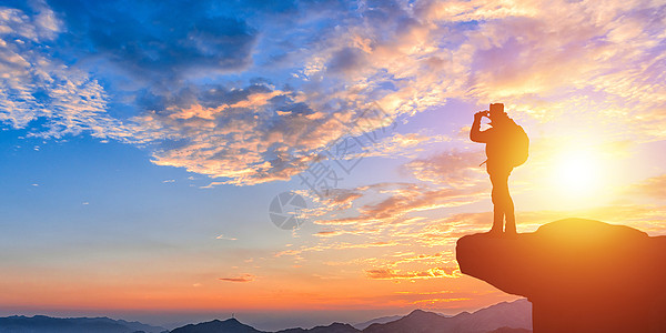  登山者 背景图片