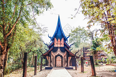 泰国清莱黑庙博物馆高清图片