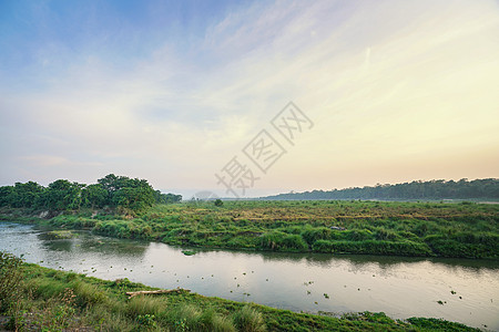 河公园尼泊尔奇特旺国家公园河流风光背景