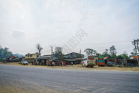 尼泊尔蓝毗尼街头风光街道背景图片
