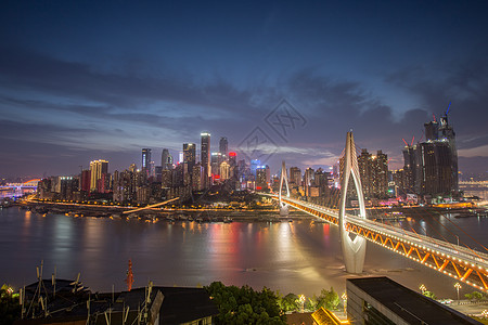 重庆市建筑地标重庆市东水门大桥夜景背景