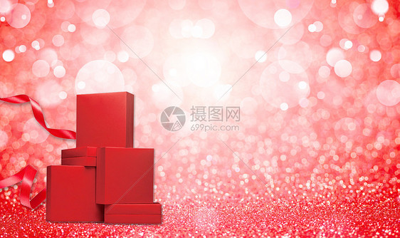 红色礼盒图片