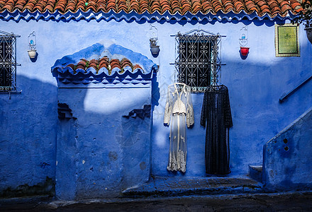 北非摩洛哥舍夫沙万蓝色小镇图片