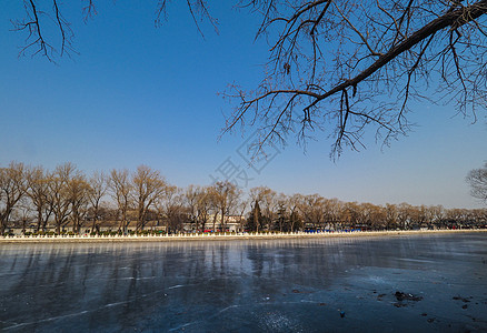 北京后海冰面背景图片