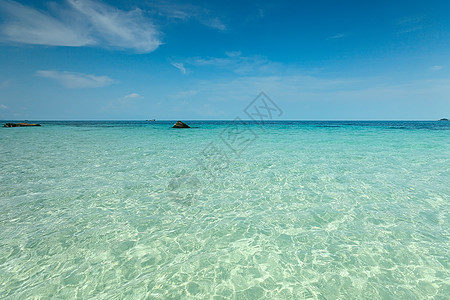 柬埔寨西哈努克港-静谧海海滩背景