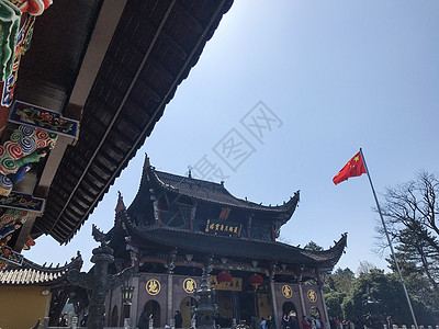 九华山天台景区寺庙背景