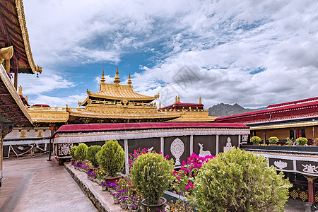 藏式西藏大昭寺背景