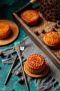中秋传统美食月饼高清图片