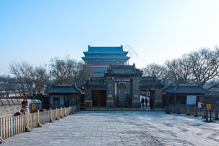 侗族鼓楼北京鼓楼望钟楼背景