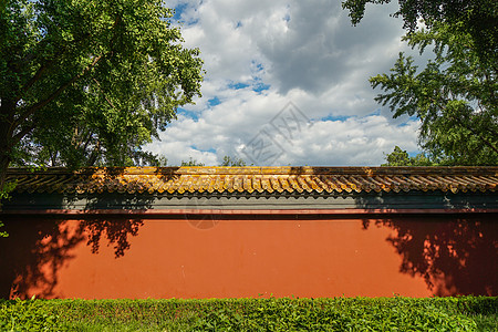 北京夏末初秋的景山公园背景