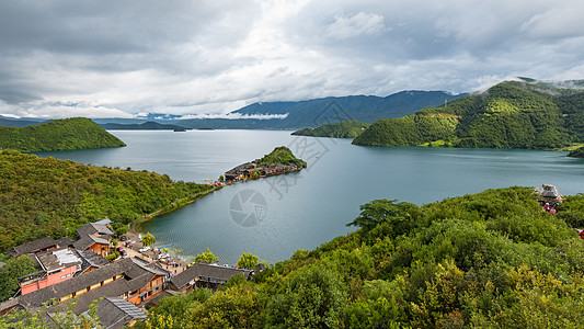 马尾岛云南丽江市彝族自治县宁蒗泸沽湖里格岛背景