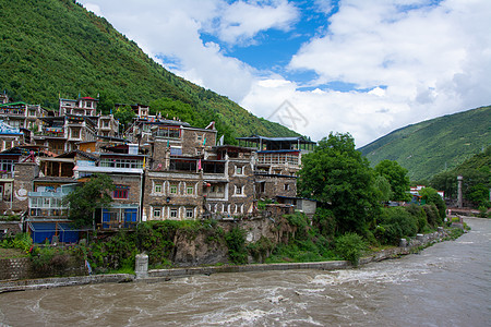 阿坝藏族自治州四川阿坝藏族羌族自治州桃坪羌寨背景