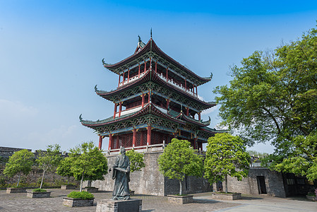 江西赣州古城楼背景图片