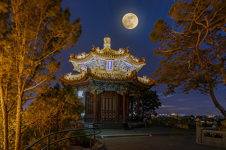 中秋节景山中国古建筑高清图片