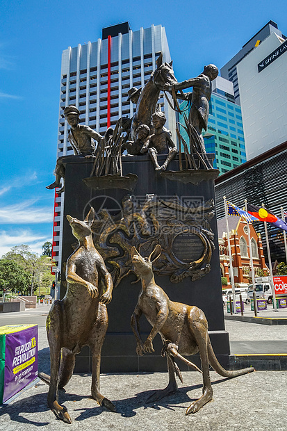 澳洲布里斯班广场袋鼠雕像图片