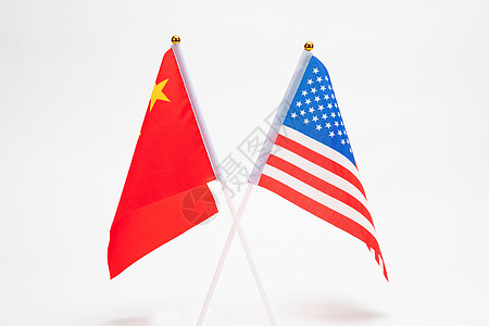 中美国旗中美海外贸易高清图片
