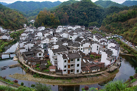 婺源篁岭风景区晒秋背景图片