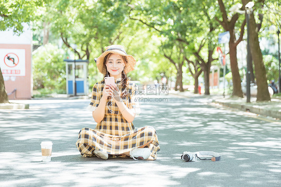 阳光下青春文艺女孩图片