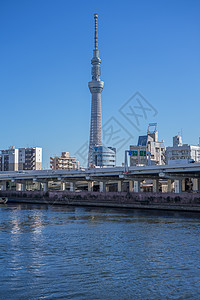 日本城市日本东京晴空塔背景