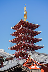 日本浅草寺五重塔浅草寺高清图片