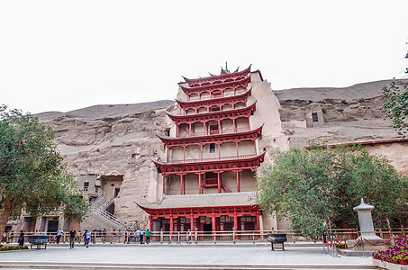 大别山石窟甘肃敦煌莫高窟背景