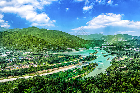 成都天空都江堰全景背景