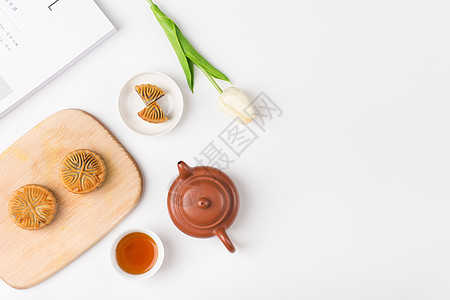 中秋日历传统美食月饼背景