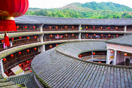 客家山歌福建永定客家土楼背景