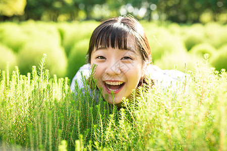 小清新美女背景图片