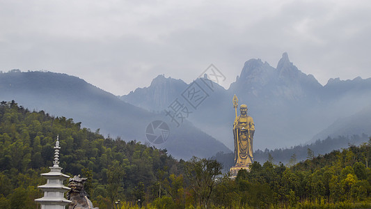 九华山99米高地藏王菩萨巨型铜像图片