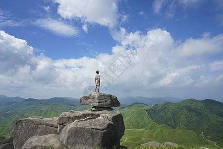 高山草福建鸳鸯头草场风景区背景