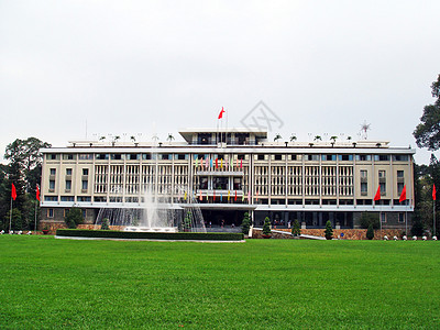 法国喷泉越南胡志明市统一宫背景