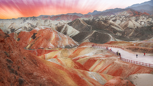 靖边丹霞自然风景区七彩丹霞背景